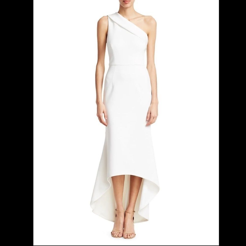 NWT Black Halo Cadencia One Shoulder Gown Size 6 $575